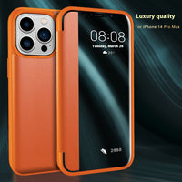 Plain Leather Business Flip Phone Case With Anti Drop Function