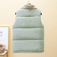 Sleeveless Vest Warm Down Cotton Lamb Wool Vest For Women
