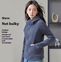 Hooded Sweater Double-sided With Velvet Cardigan Zipper Coat
