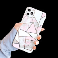 Colorful geometric mosaic marble phone case