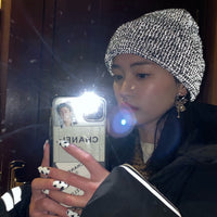 Reflective knitted wool hat