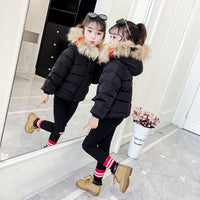 Children's down cotton padded plus velvet