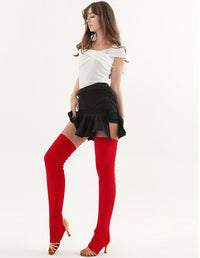 Step over the knee and pile up leg warmers