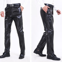 Slim-fit small feet skinny thin leather pants