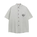 Letter Pocket Embroidered Casual Shirt