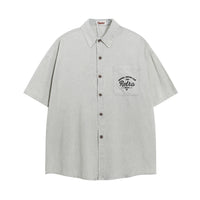Letter Pocket Embroidered Casual Shirt