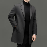 Men's Mid-Length Double-Faced Wool Coat