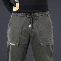 Stretch elastic waist loose-fitting overalls