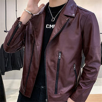 Mid-length leather jacket
