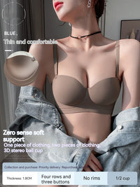Half Cup Bra Small Breasts Lady's Push Up Big No Wire Accessory Breast Push Up Anti-sagging No Trace Bra
