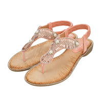 Flip Toe Sandals Round Toe Pearl Large Size For Women
