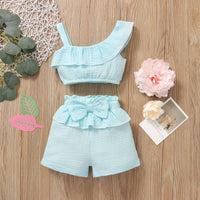 Infant Children's Solid Color Sling Girl Baby Suit