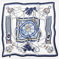 Sun shading printed silk scarf