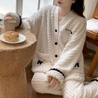 Winter Thickened Plus Size Keep Warm Coral Velvet Pajamas Women