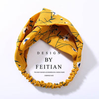 Fabric cross-knotted bow chiffon floral headband