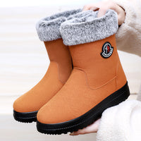 Cotton-padded Shoes With Velvet Women's Long Tube High-top Snow Boots