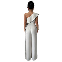 European And American Elegant Style Off-shoulder Vest Wide-leg Jumpsuit Women's Independent High Waist