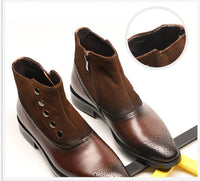 Cow Hair Rivet Trend Men's Shoes Martin Boots