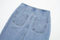 Summer Fashion High Waist A- Line Split Denim Skirt For Women