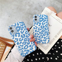 Compatible with Apple , Blue leopard case