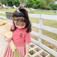 TAO. CATkids Girls Set New Children's Summer Grid Girl Korean Air Set