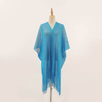 Flat Towel Shawl Gold And Silver Silk Slit Fashionable Beachwear Vacation Sun Protection Shirt