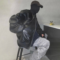 Heavy Industry Vintage Leather Flight Jacket Baggy Coat