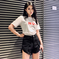 High Waist Wide Leg Pants with holes