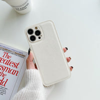 Solid Colour Leather Silicone Phone Case