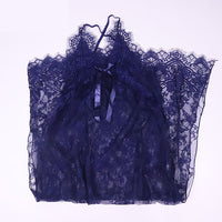 Sexy lace side slit long-sleeved nightdress