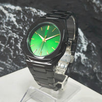 Mens Large-dial Stainless Steel Quartz Watch With A Luminous Night-time Display