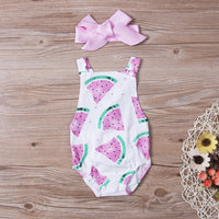 Watermelon print sleeveless jumpsuit