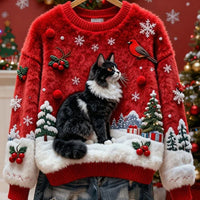 New Flannel Christmas Top With Sweet Crew Neck And Snowman Design