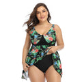 Oversized split print swimsuit