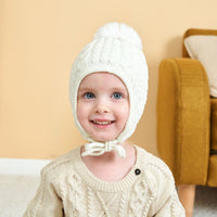 New Solid Color Twist Baby Warm Knitted Hat