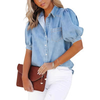 Spring And Autumn New Denim Women's Shirt