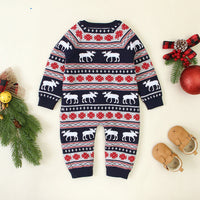 Autumn long-sleeved Christmas deer romper romper