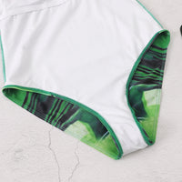 New European And American One-piece Swimsuit Women's Printed Conservative Strap Slim Beach Photograph Cross-border Swimsuit