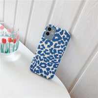 Compatible with Apple , Blue leopard case