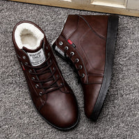 Men's plus velvet padded high-top cotton shoes