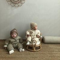 Retro Rhombus Wave Pattern Coat Baby Boy Round Neck All-matching Jumpsuit