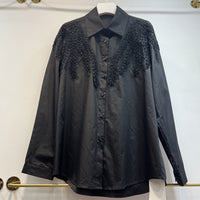 Heavy-duty Jacquard Embroidery Single-breasted Lapel Loose-fit Shirt