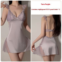 Lace Slip Nightdress Outerwear Gown Homewear Suit