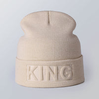 Solid color embossed knitted hat