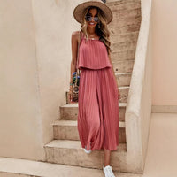 Camisole Tube Top Pleated Loose Fashion Jumpsuit