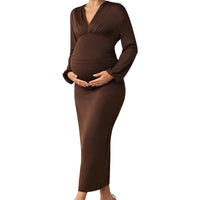 Maternity Pleats Sheath Long Skirt