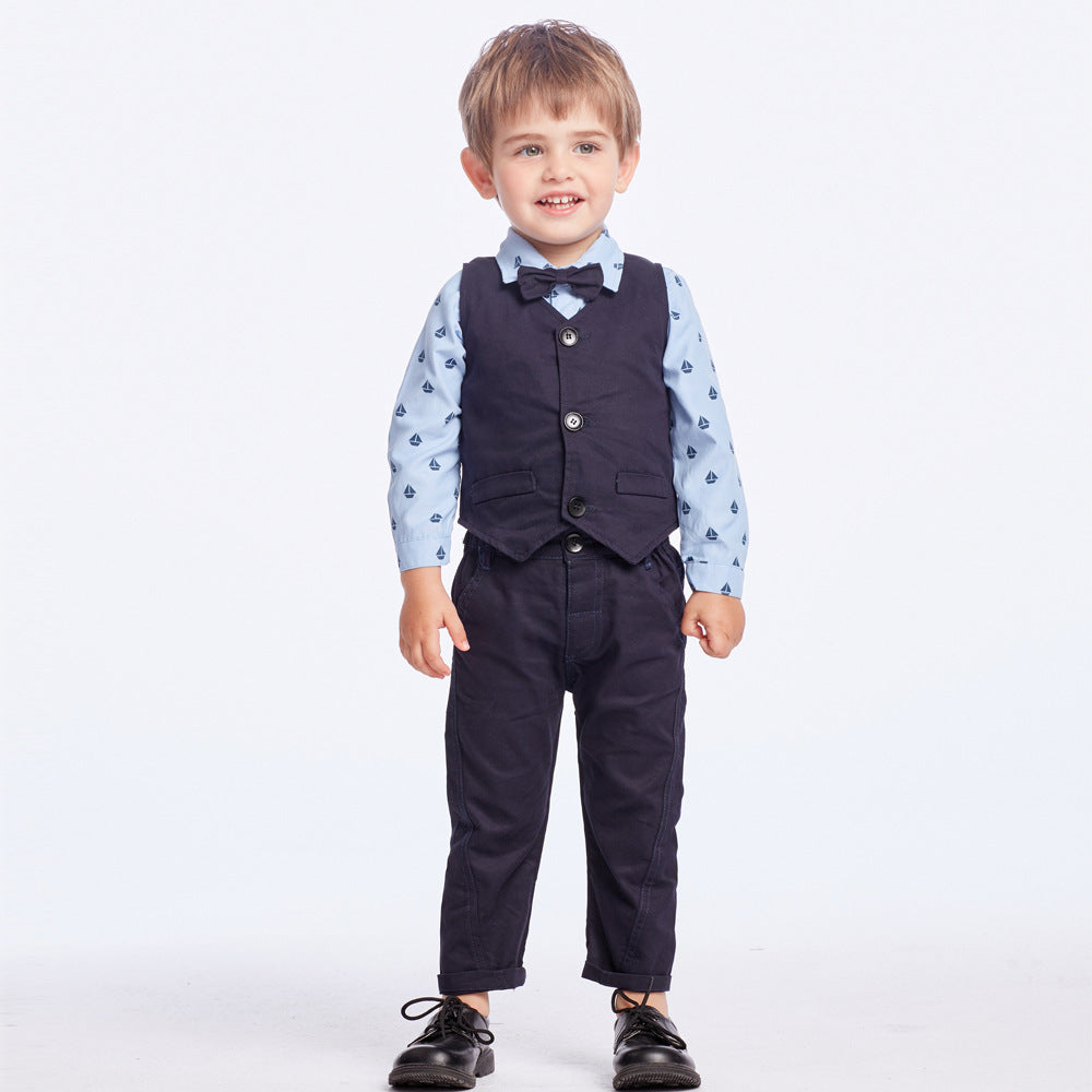 Young boy bow tie gentleman vest