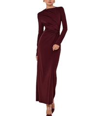 Womens Fashionable Defined-Waist Pleated Dress