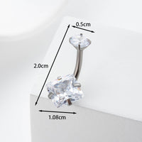 Stainless Steel Body Piercing Jewelry Inner Teeth Zircon Belly Nail Belly Button Ring