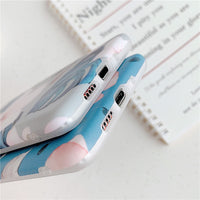 Flower frosted leaf phone case